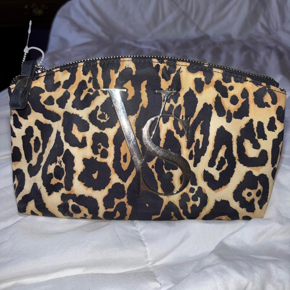 Victoria's Secret leopard print everyday makeup cosmetic bag